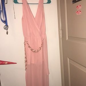 Pink jumpsuit with belt😍